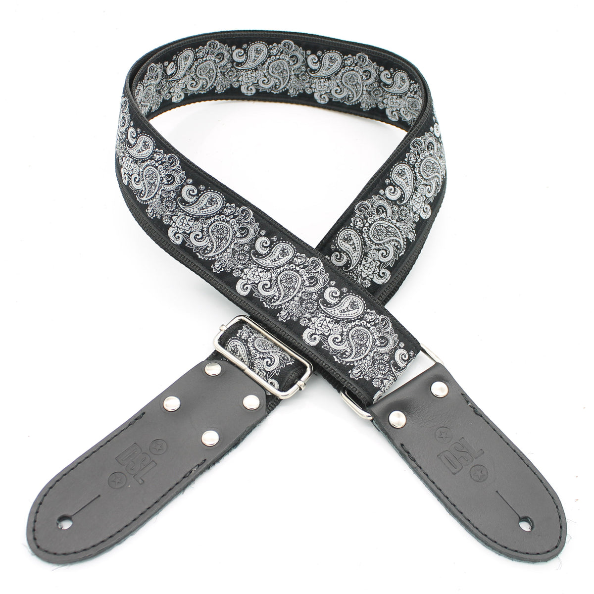 DSL 2&quot; Jacquard Weaving Guitar Strap - Paisley Black - Acoustic Centre Music Store, Melbourne Australia