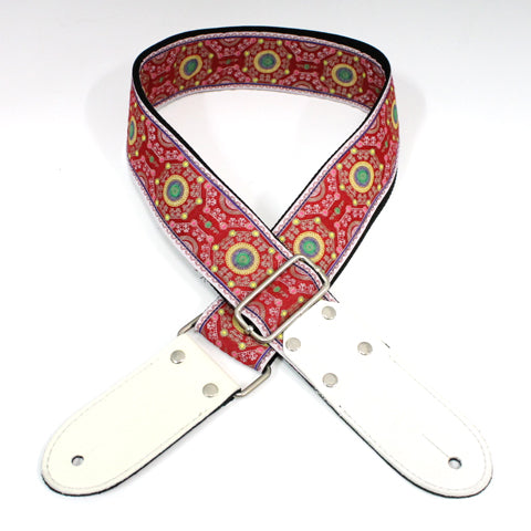 DSL 2&quot; Jacquard Weaving Guitar Strap - SAL Red - Acoustic Centre Music Store, Melbourne Australia