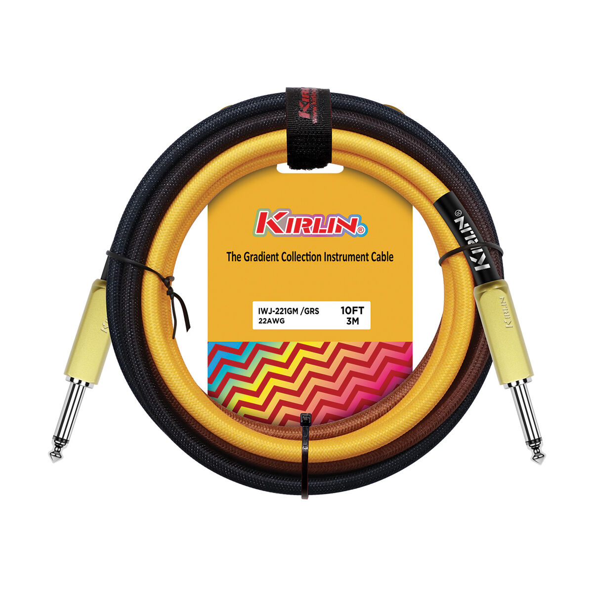 Kirlin IWJ-221G Gradient Guitar Cable ‘Sunburst’ 10ft