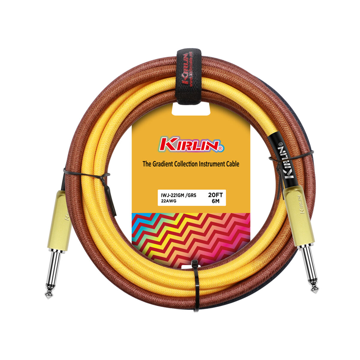 Kirlin IWJ-221G Gradient Guitar Cable ‘Sunburst’ 20ft