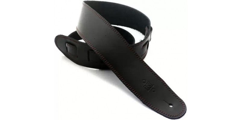 DSL GET 2.5" Slender Buckled Leather Guitar Strap - Black / Brown - Acoustic Centre Music Store, Melbourne Australia