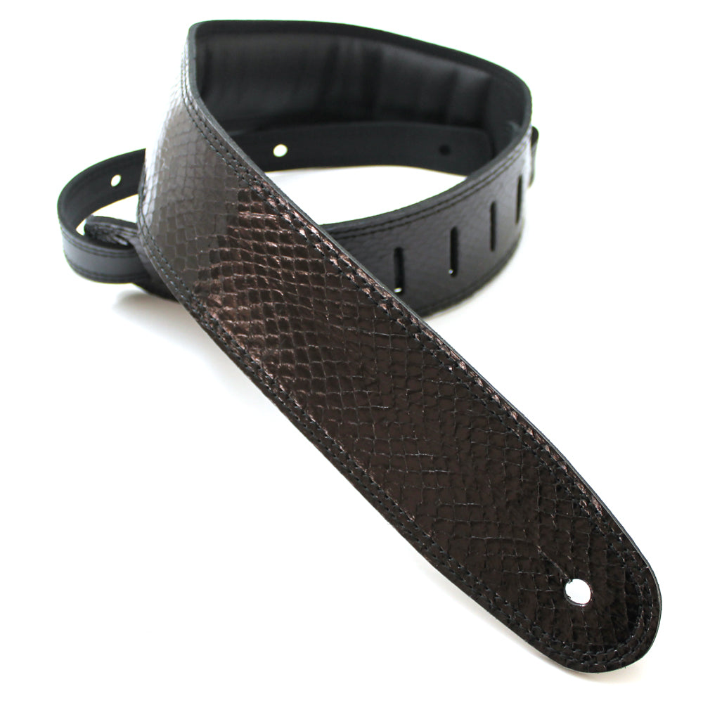 DSL 2.5" Padded Snakeskin Strap - Black - Acoustic Centre Music Store, Melbourne Australia