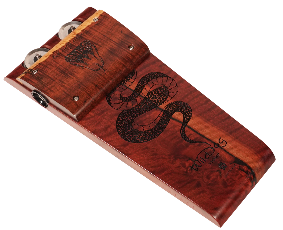 Wild Dog Red Belly Black Stomp Box With Jingles