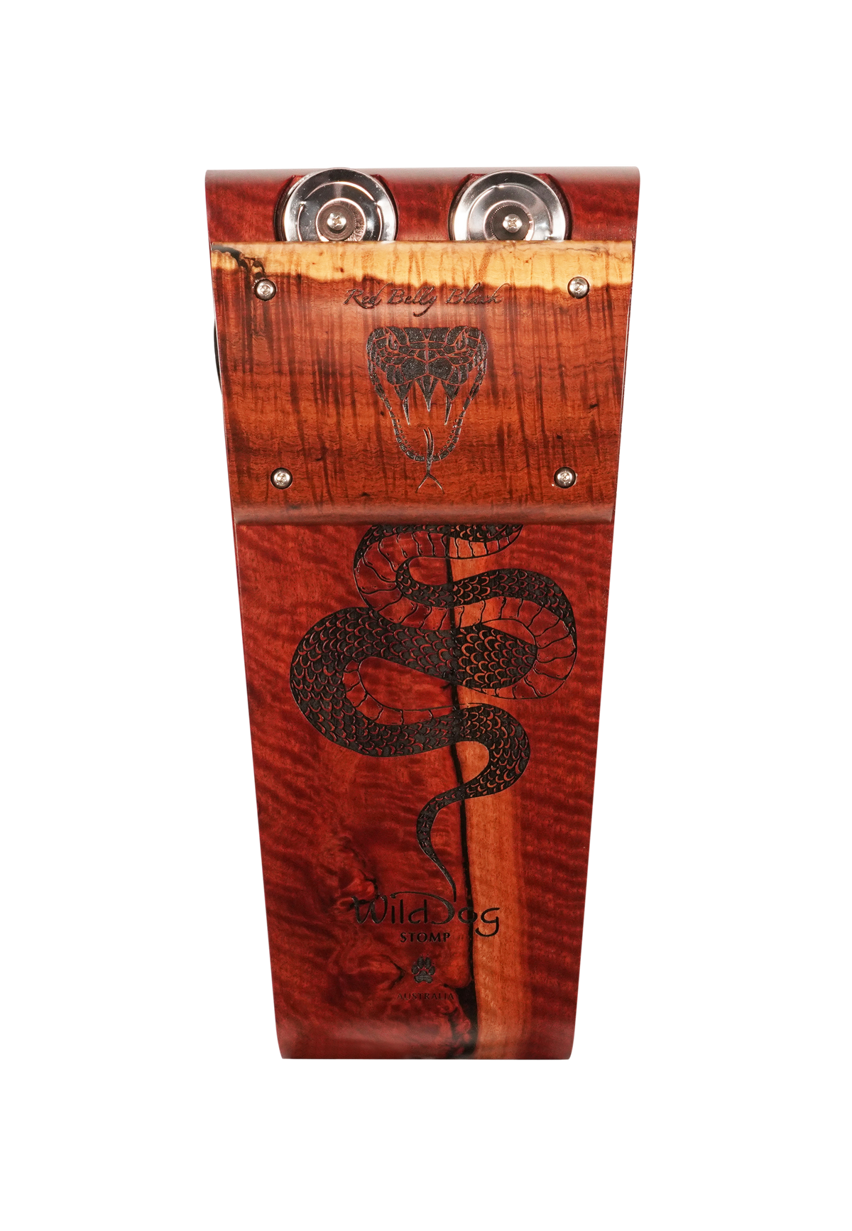 Wild Dog Red Belly Black Stomp Box With Jingles