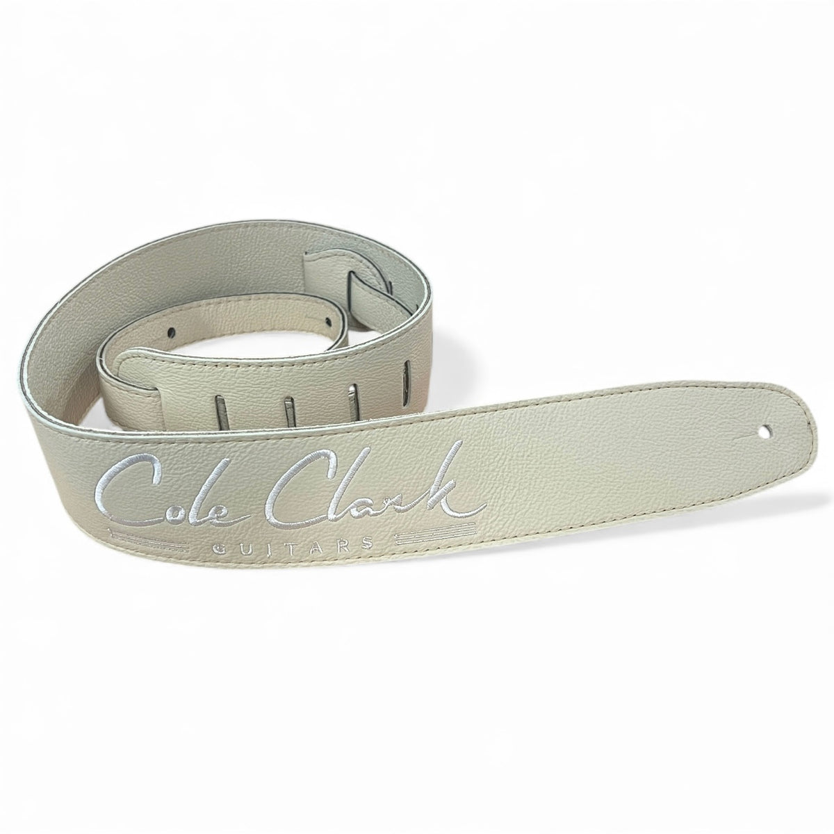 Cole Clark Deluxe Soft Leather Guitar Strap – Cream White - Acoustic Centre Music Store, Melbourne Australia