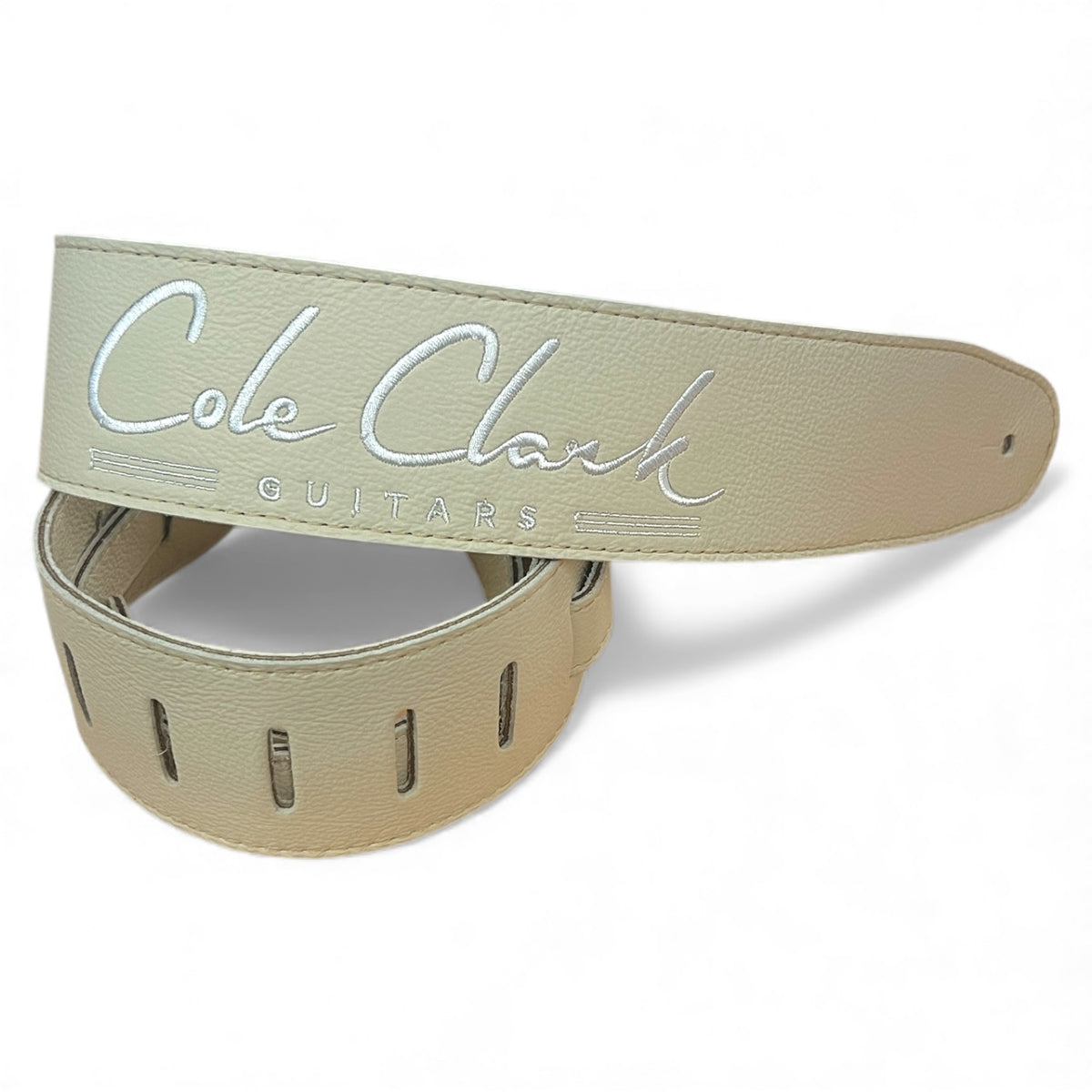 Cole Clark Deluxe Soft Leather Guitar Strap – Cream White - Acoustic Centre Music Store, Melbourne Australia
