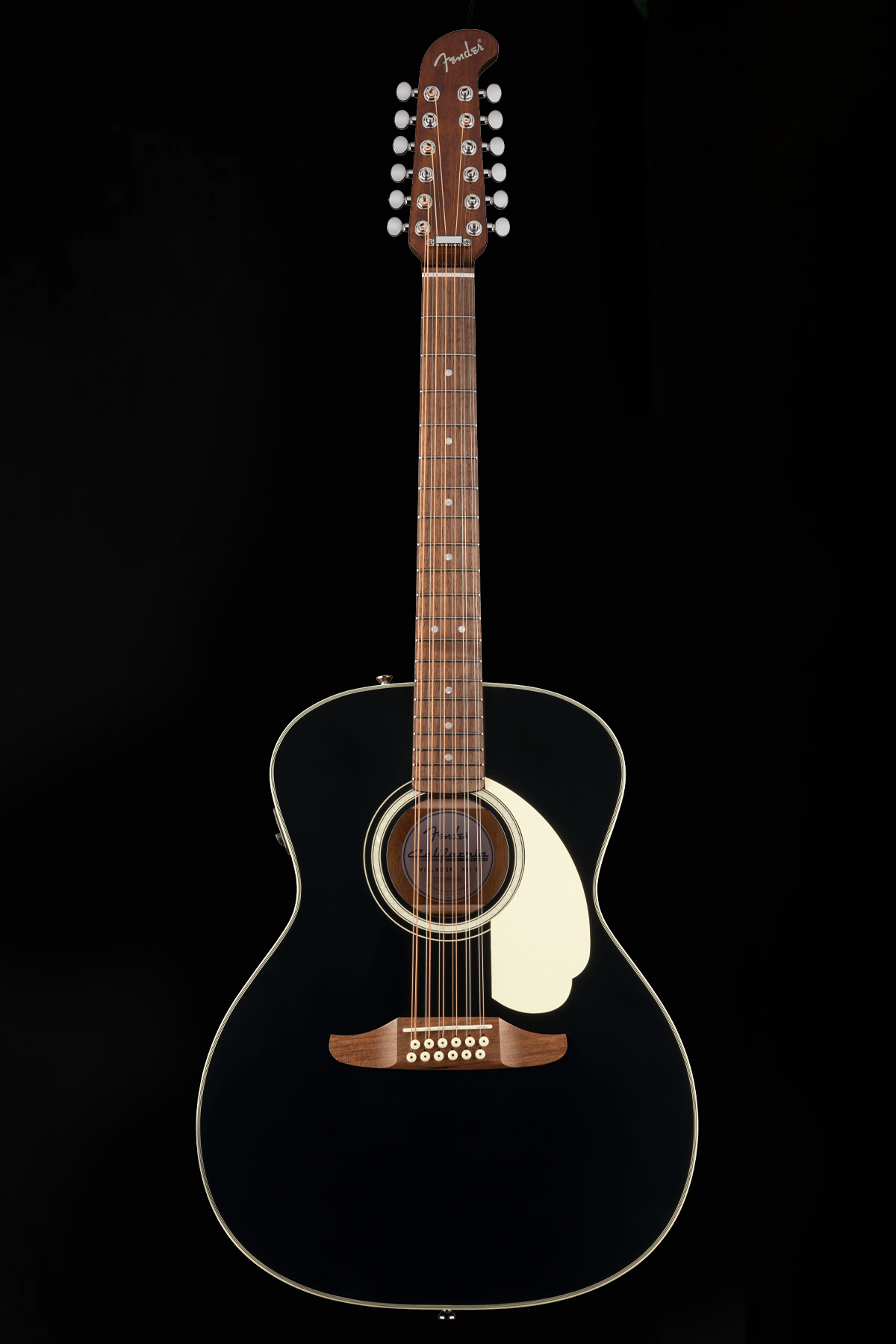 Fender California Deluxe Villager E ‘Black’ 12-String Acoustic Electric Guitar