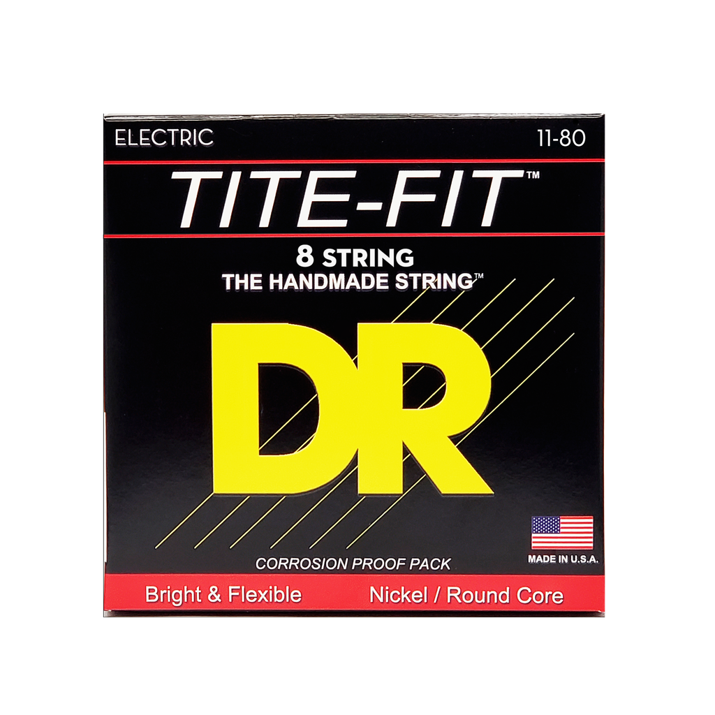 DR Tite-Fit TF8-11 Nickel Plated Electric Guitar Strings: 8-String Heavy 11-80 - Acoustic Centre Music Store, Melbourne Australia