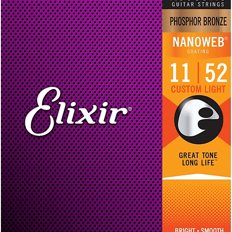 Elixir Phosphor Bronze Nanoweb Acoustic Guitar Strings - Acoustic Centre Music Store, Melbourne Australia