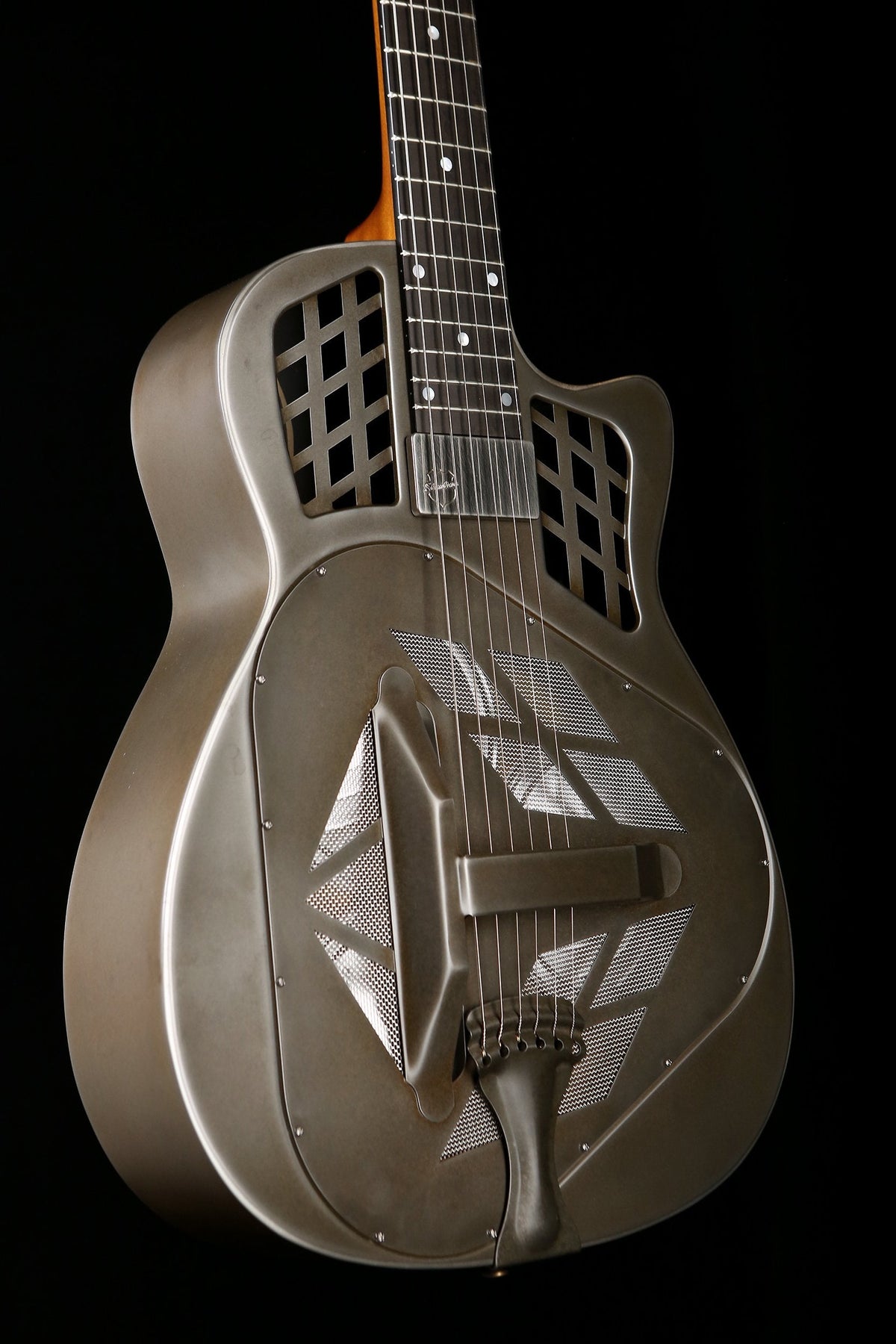 National Reso-Phonic T-14 Cutaway Tricone Weathered Steel Resonator Acoustic Electric Guitar - Acoustic Centre Music Store, Melbourne Australia