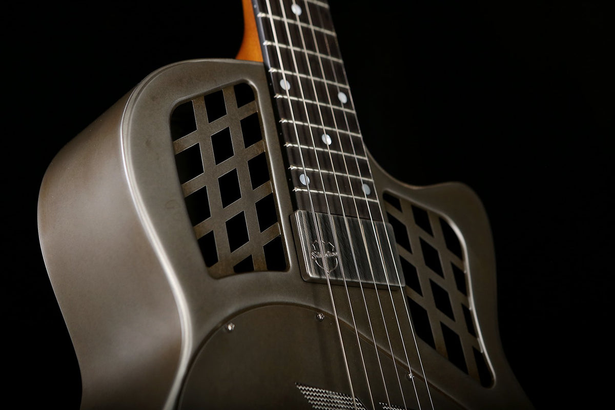 National Reso-Phonic T-14 Cutaway Tricone Weathered Steel Resonator Acoustic Electric Guitar - Acoustic Centre Music Store, Melbourne Australia