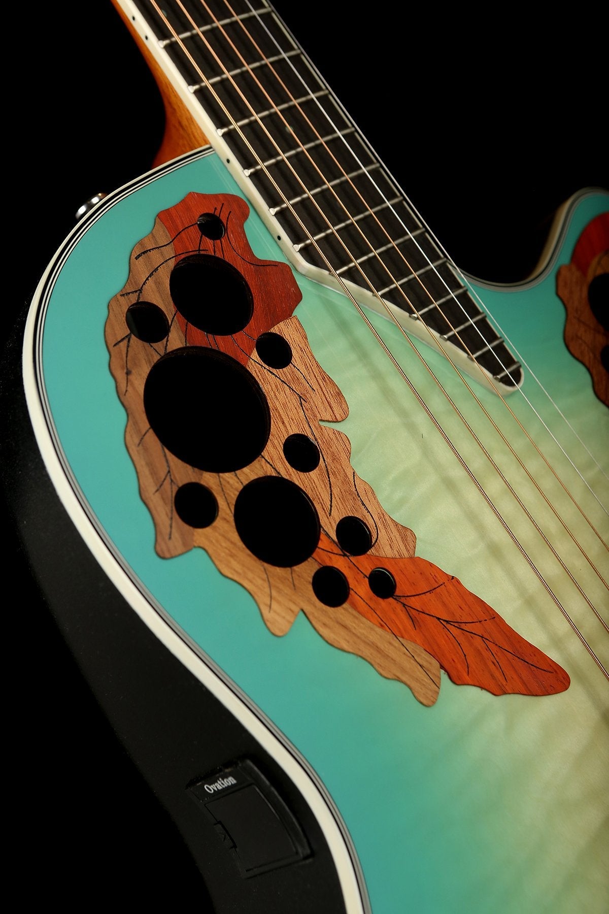 Ovation Celebrity Elite Exotic &#39;Quilted Maple Mint Burst&#39; Acoustic Electric Guitar - Acoustic Centre Music Store, Melbourne Australia