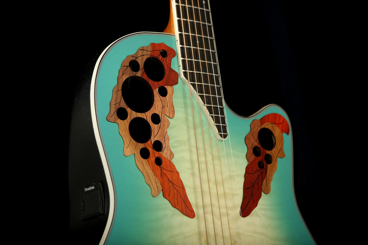 Ovation Celebrity Elite Exotic &#39;Quilted Maple Mint Burst&#39; Acoustic Electric Guitar - Acoustic Centre Music Store, Melbourne Australia