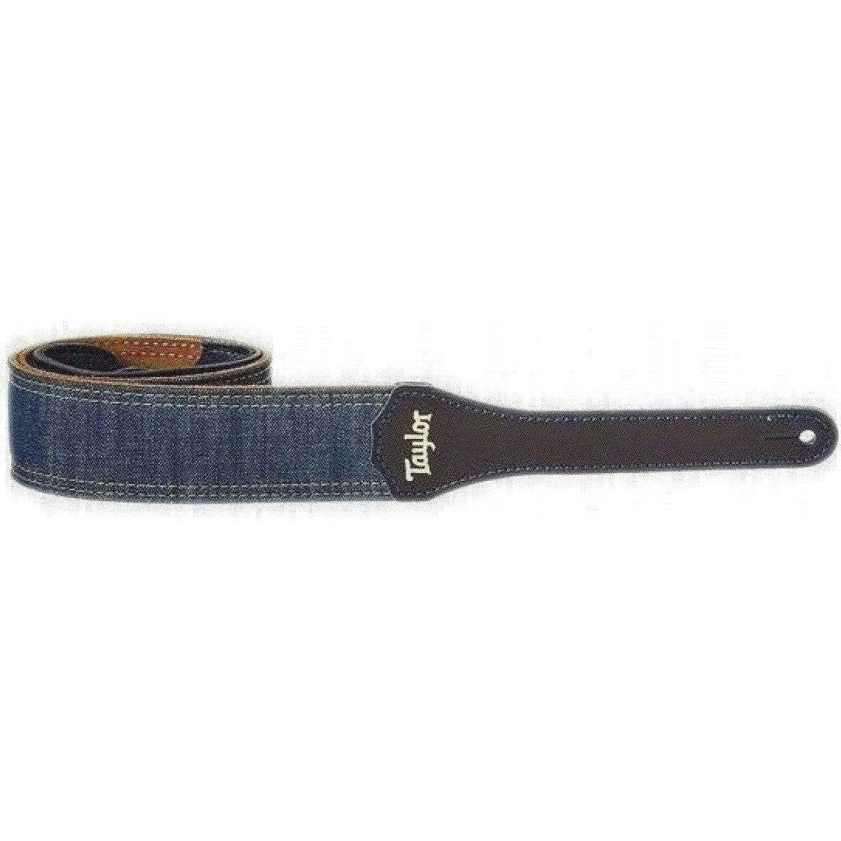 Taylor Blue Denim 2&quot; Guitar Strap - Gold Logo - Acoustic Centre Music Store, Melbourne Australia