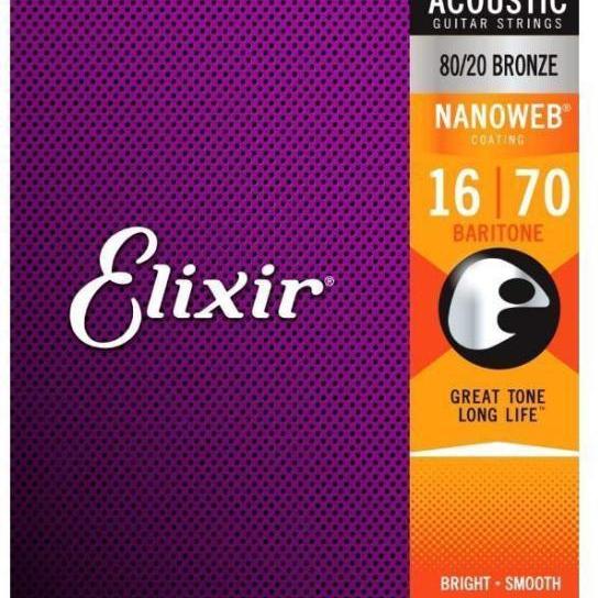 Elixir Baritone 6-String 80/20 Bronze Nanoweb Acoustic Guitar Strings - .016 - .070 - Acoustic Centre Music Store, Melbourne Australia