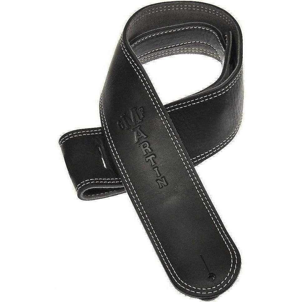 Martin Guitars Black Baseball Leather / Suede Guitar Strap - Acoustic Centre Music Store, Melbourne Australia